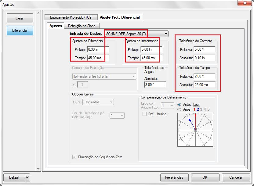 Figura 28 5.3 Tela Diferencial > Ajuste Prot.