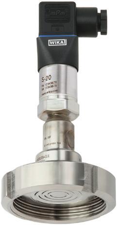 Pressão Sensor de pressão de alta qualidade montado com selo diafragma Com conexão rosqueada tipo "milk" Modelo DSS18T Folha de dados WIKA DS 95.