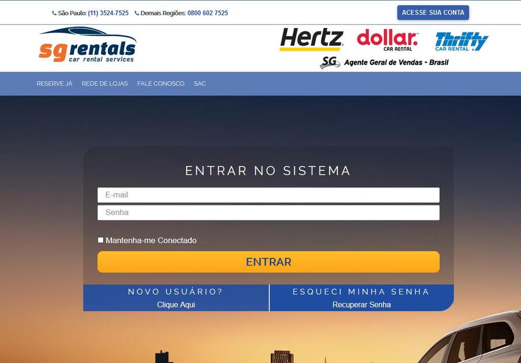 LOGIN Digite seu e-mail e sua senha. Se estiver utilizando o site pela primeira vez, a senha é 1245, que deve ser trocada por outra de sua preferência. Se ainda não tem acesso, clique em NOVO USUÁRIO?