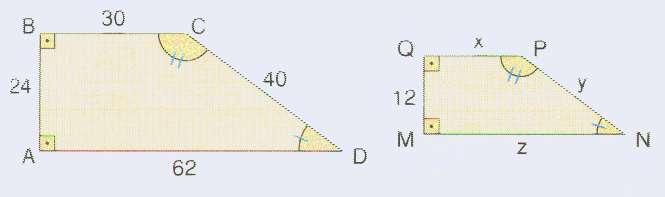 5) Dois trapézios abaixo são semelhantes.