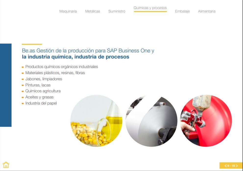 SAP Business One Manufacturing Solution Indústria química e de processos Produtos químicos orgânicos industriais