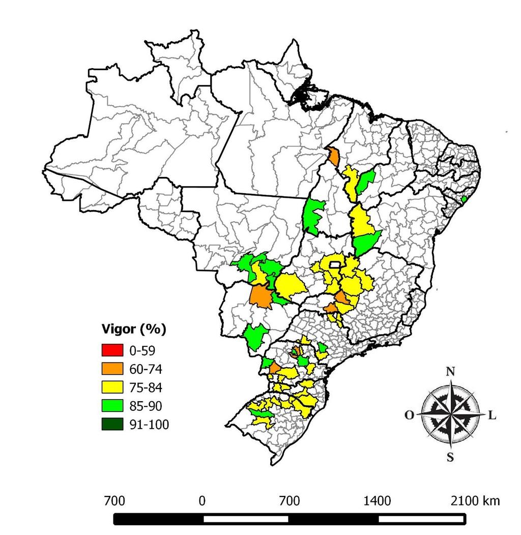 Tetrazólio Vigor (%) Safra 2015-16/BRASIL