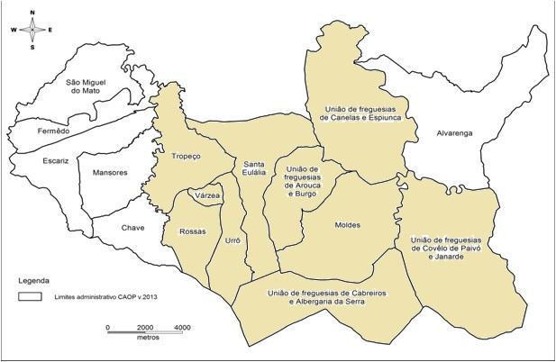 5. Área de abrangência e inscrição A USF Novo Norte apresenta a área de abrangência que se encontra assinalada no seguinte mapa. Figura 3 Área geográfica de influência da USF Novo Norte.