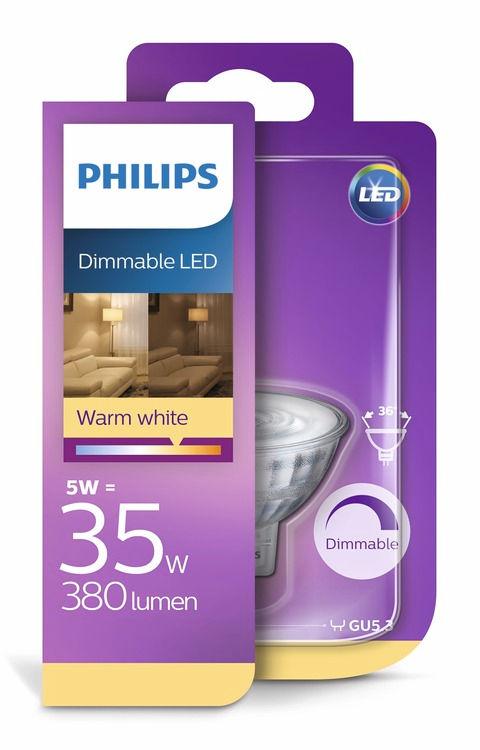 PHILIPS LED Foco (intensidade de luz regulável) 5 W (35 W) GU5.