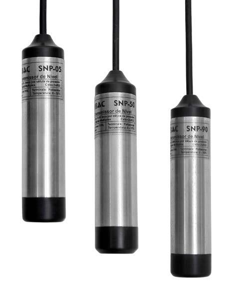 Sensor de Nível de Pressão hermético SNP industrial em aço inox 316L Funcionamento O sensor de nível de água com transdutor de pressão submersível Bombac, é totalmente encapsulado em resina epóxi