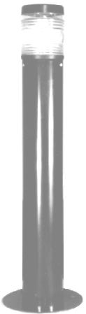 CONDOMINIOS LUMINARIA BALIZADOR I D - 360 Construção: (A) Corpo tubular, base e tampa confeccionada em chapa de alumínio de alta pureza; (PVC) Corpo tubular confeccionado em pvc rígido, base e tampa