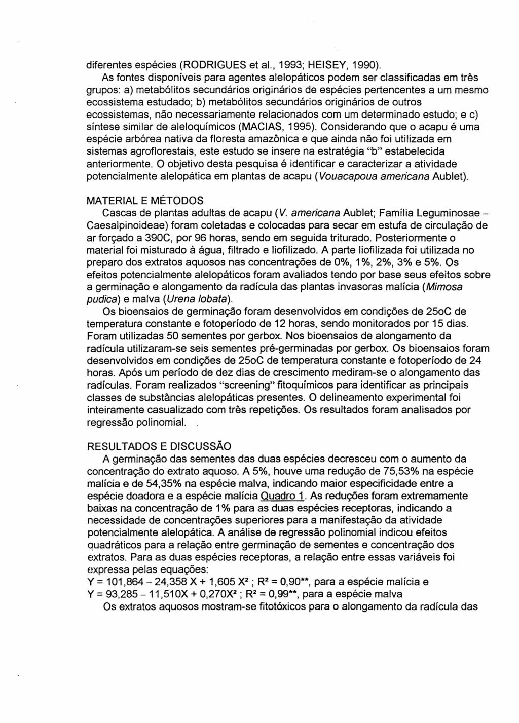 diferentes espécies (RODRIGUES et ai., 1993; HEISEY, 1990).