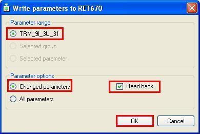 Enviar todos os ajustes parametrizados dentro do grupo. Nesse caso enviam-se somente os ajustes que foram alterados.