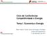 Ciclo de Conferências Competitividade e Energia Tema I: Economia e Energia