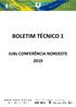 BOLETIM TÉCNICO 1 JUBs CONFERÊNCIA NORDESTE 2019