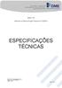 ESPECIFICAÇÕES TÉCNICAS