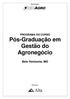 PROGRAMA DO CURSO Pós-Graduação em Gestão do Agronegócio Belo Horizonte, MG