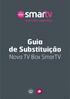 TELEVISÃO + HOME VIDEO. Guia de Substituição Nova TV Box SmarTV