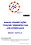 MANUAL DE ORIENTAÇÕES TÉCNICAS E ADMINISTRATIVAS AOS CREDENCIADOS