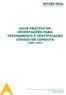 GUIA PRÁTICO DE ORIENTAÇÕES PARA TREINAMENTO E CERTIFICAÇÃO CÓDIGO DE CONDUTA Julho 2015