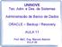 UNINOVE Tec. Adm. e Des. de Sistemas. Administracão de Banco de Dados. ORACLE Backup / Recovery AULA 11