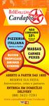 MASSAS CARNES PEIXES 10% PIZZERIA ITALIANA NÃO SUCOS TROPICAIS DRINKS VINHOS (88) 3421-7291 COBRAMOS