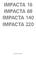 IMPACTA 16 IMPACTA 68 IMPACTA 140 IMPACTA 220