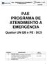 PAE PROGRAMA DE ATENDIMENTO A EMERGÊNCIA