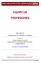 EQUIPE DE PROFESSORES