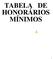 TABELA DE HONORÁRIOS MÍNIMOS