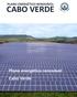 PLANO ENERGÉTICO RENOVÁVEL CABO VERDE. Plano energético renovável Cabo Verde