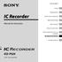 IC Recorder ICD-P520. Manual de instruções. Começar. Operações básicas. Os vários modos de reprodução. Reprodução/Eliminação.