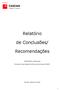 Relatório. de Conclusões/ Recomendações