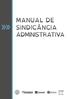 MANUAL DE SINDICÂNCIA ADMINISTRATIVA