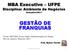 MBA Executivo UFPE. Disciplina: Ambiente de Negócios. Setembro/2011 GESTÃO DE FRANQUIAS