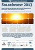 Colóquio Solar Apresenta. SolarInvest 2013. Quinto Encontro Nacional de Política Energética e Industrial para Energia Solar no Brasil