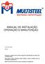 MANUAL DE INSTALAÇÃO OPERAÇÃO E MANUTENÇÃO