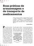 Boas práticas de armazenagem e de transporte de medicamentos