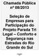 Chamada Pública nº 08/2013. Seleção de Empresas para Participação do Projeto Parada Tri Legal Conforto e Segurança nas Estradas do Rio Grande do Sul