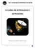XI CURSO DE INTRODUÇÃO À ASTRONOMIA