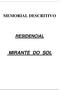 MEMORIAL DESCRITIVO RESIDENCIAL MIRANTE DO SOL