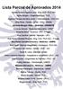 Lista Parcial de Aprovados 2014
