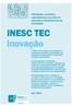 INESC TEC inovação. Atividades, contratos, competências no setor da inovação e transferência de tecnologia. dez 2011