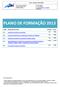 PLANO DE FORMAÇÃO 2013