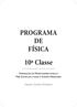 PROGRAMA DE FÍSICA. 10ª Classe