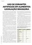 USO DE CORANTES ARTIFICIAIS EM ALIMENTOS: LEGISLAÇÃO BRASILEIRA