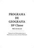 PROGRAMA DE GEOGRAFIA 10ª Classe