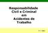 Responsabilidade Civil e Criminal em Acidentes de Trabalho. M. J. Sealy