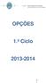 OPÇÕES 1.º Ciclo 2013-2014