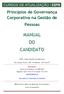 Princípios de Governança Corporativa na Gestão de Pessoas MANUAL DO CANDIDATO. ESPM - Campus Rodolfo Lima Martensen