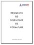 REGIMENTO DE SOLENIDADE DE FORMATURA