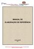 MANUAL DE ELABORAÇÃO DE REFERÊNCIA