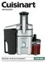 Extrator de Sucos Cuisinart INSTRUÇÕES CJE-1000