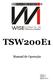 TSW200E1. Manual de Operação