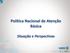 Política Nacional de Atenção Básica. Situação e Perspectivas